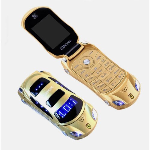 Телефон Феррари машинка с двумя сим-картами камерой фонариком золотой 590000₽