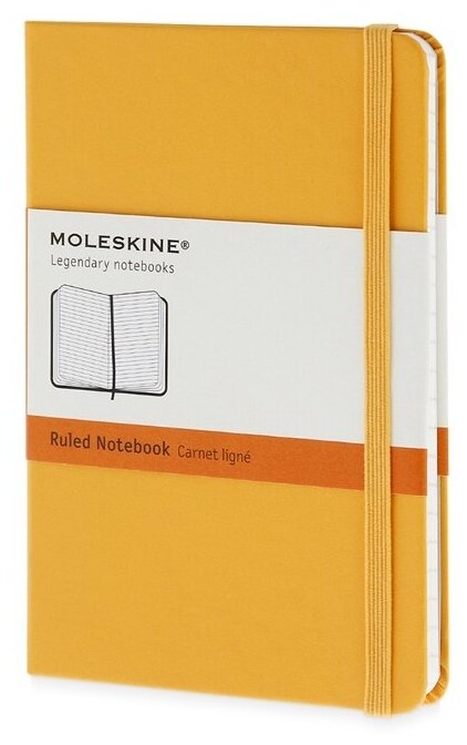 Записная книжка Moleskine Classic (в линейку) в твердой обложке, Pocket (9x14см), оранжевый