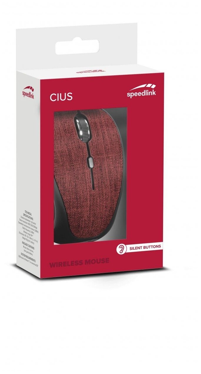 PC Мышь беспроводная Speedlink Cius Mouse red SL-630014-RD