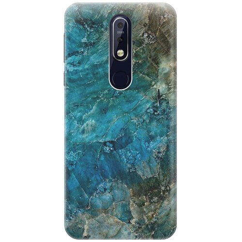 фото Re:paчехол - накладка artcolor для nokia 7.1 (2018) с принтом "темно-синий мрамор"