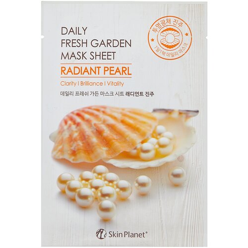 Тканевая маска для лица с жемчугом Mijin Daily Fresh Skin Planet Garden Mask Sheet Radiant Pearl (25 гр)
