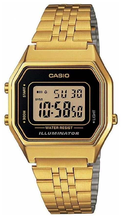 Наручные часы CASIO, черный, золотой