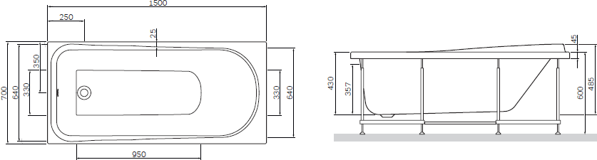 Акриловая ванна Am.Pm Like 150х70 см W80A-150-070W-A - фото №13