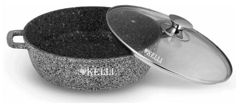 Сковорода-сотейник Kelli KL-4021-24 3.0л. с мраморным покрытием 24см