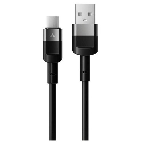 Кабель Accesstyle AM24-T100, microUSB - USB, 2.4 А, TPU, быстрая зарядка, 1 м, черный