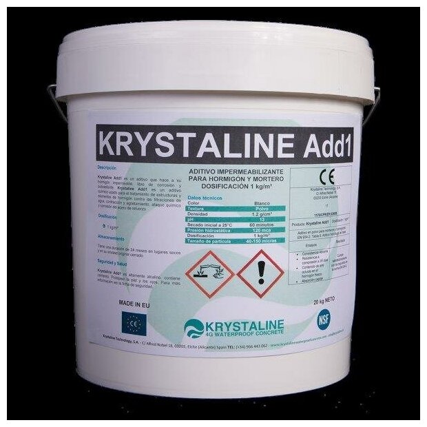 Krystaline Add 1 ,самозалечивание трещин, гидроизоляционная добавка в бетон, 500 г - фотография № 5