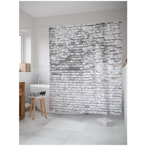 фото Штора для ванной joyarty старые кирпичи 180х200 (sc-19764)