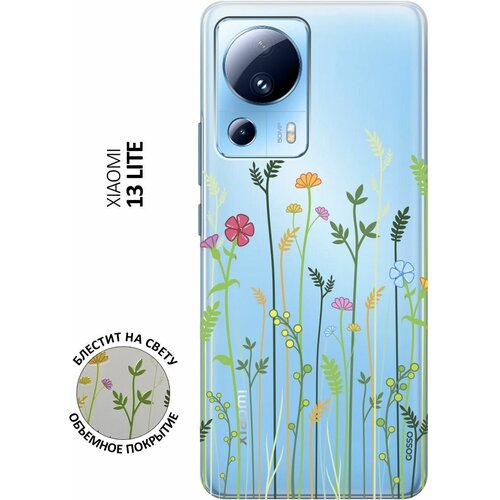 Силиконовый чехол на Xiaomi 13 Lite, Сяоми 13 Лайт с 3D принтом Flowers and Fern прозрачный силиконовый чехол на xiaomi 13 lite сяоми 13 лайт с 3d принтом flowers and fern прозрачный