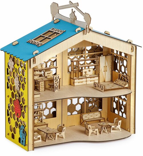 Кукольный домик деревянный дом с мебелью
