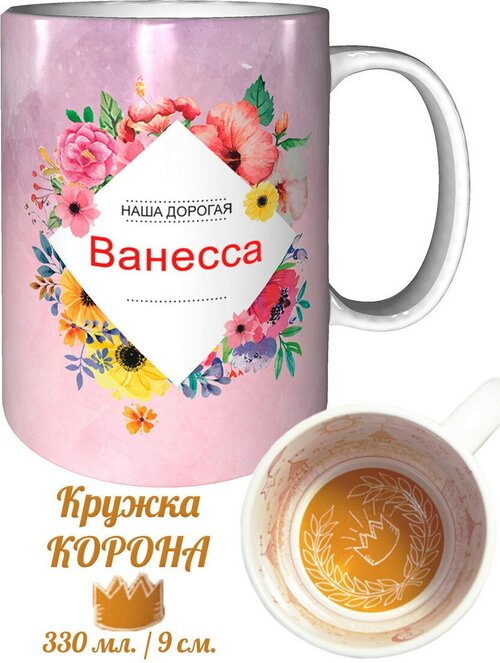 Кружка Ванесса самая лучшая - с короной внутри