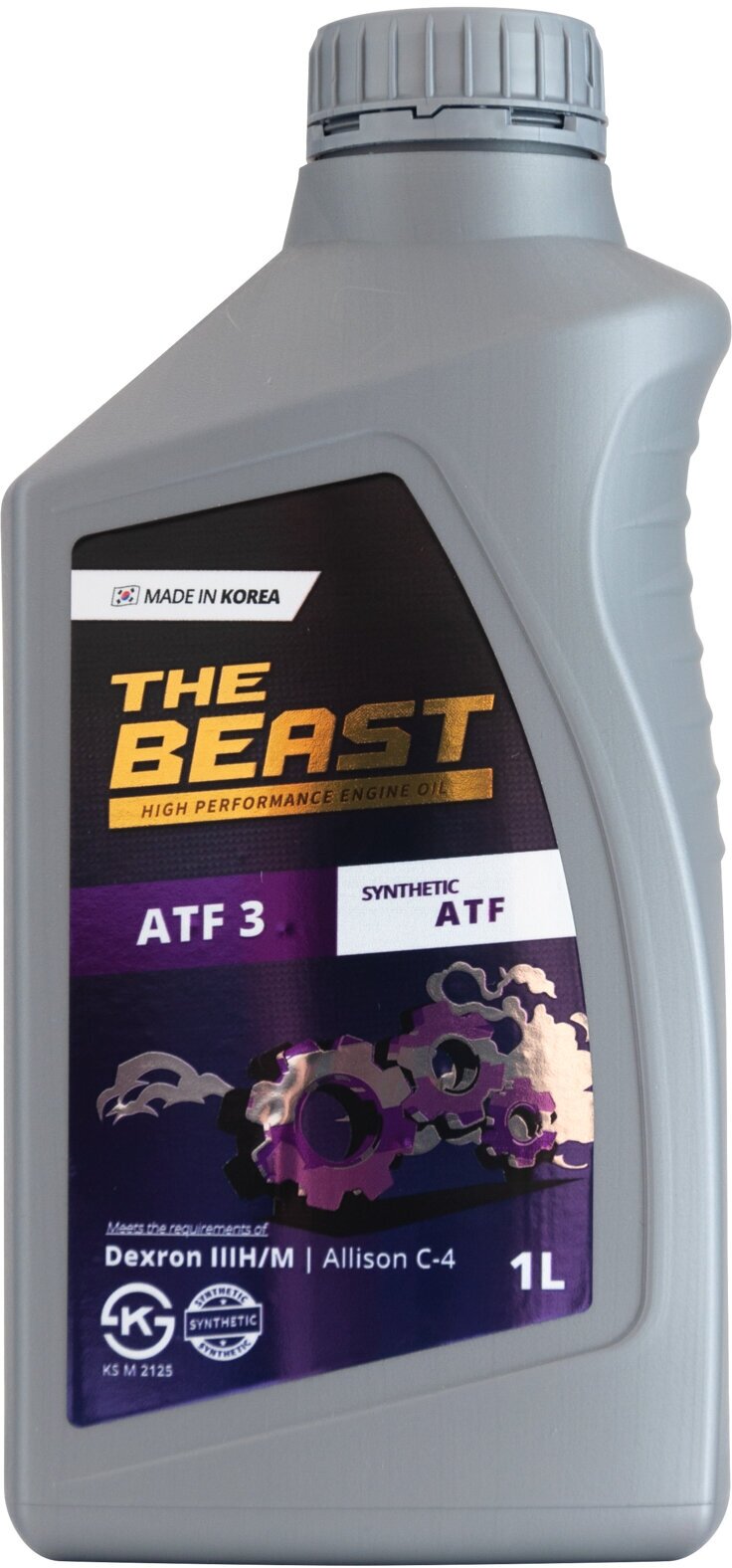 Трансмиссионное масло THE Beast ATF 3 синтетическое 1 л Сделано в Корее .