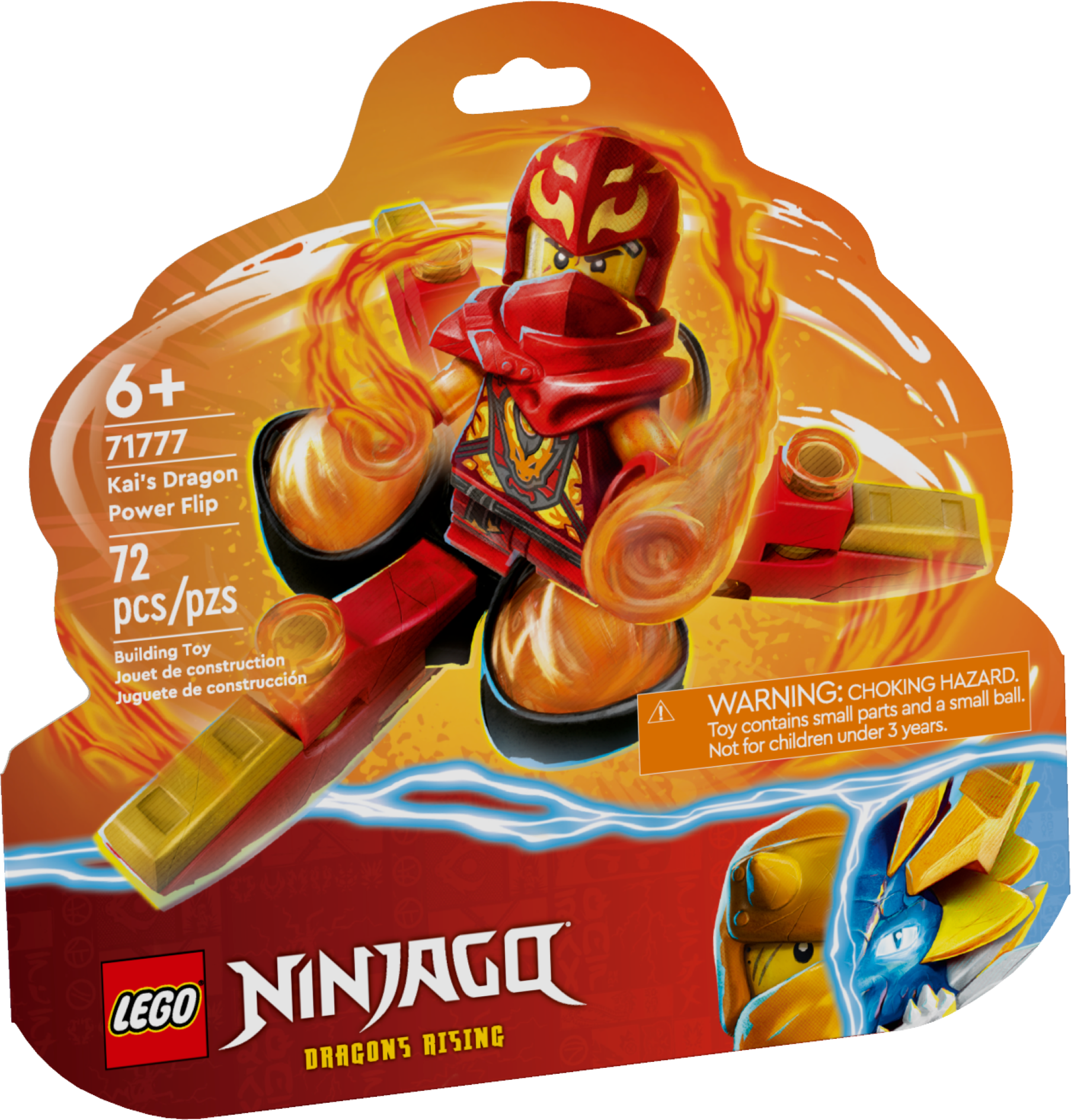 Конструктор LEGO Ninjago 71777 Kai's Dragon Power Spinjitzu Flip, 72 дет.