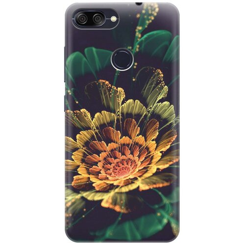 фото Re:pa накладка transparent для asus zenfone max plus (m1) zb570tl с принтом "красивый цветок"