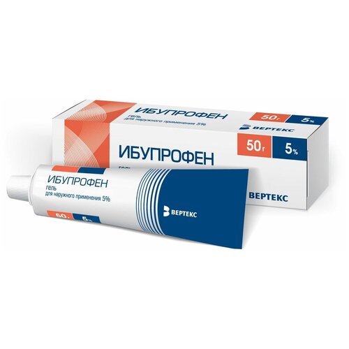 Ибупрофен-ВЕРТЕКС гель д/нар. прим., 5%, 50 г, 1 шт.
