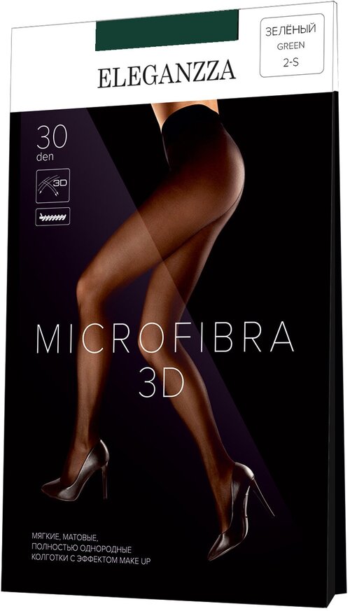 Колготки  ELEGANZZA Microfibra, 30 den, размер M, зеленый