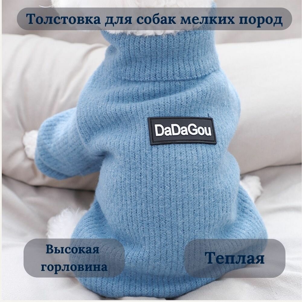 Толстовка для собак мелких пород Arnydog "DaDaGou" синяя, S (20 см) - фотография № 1
