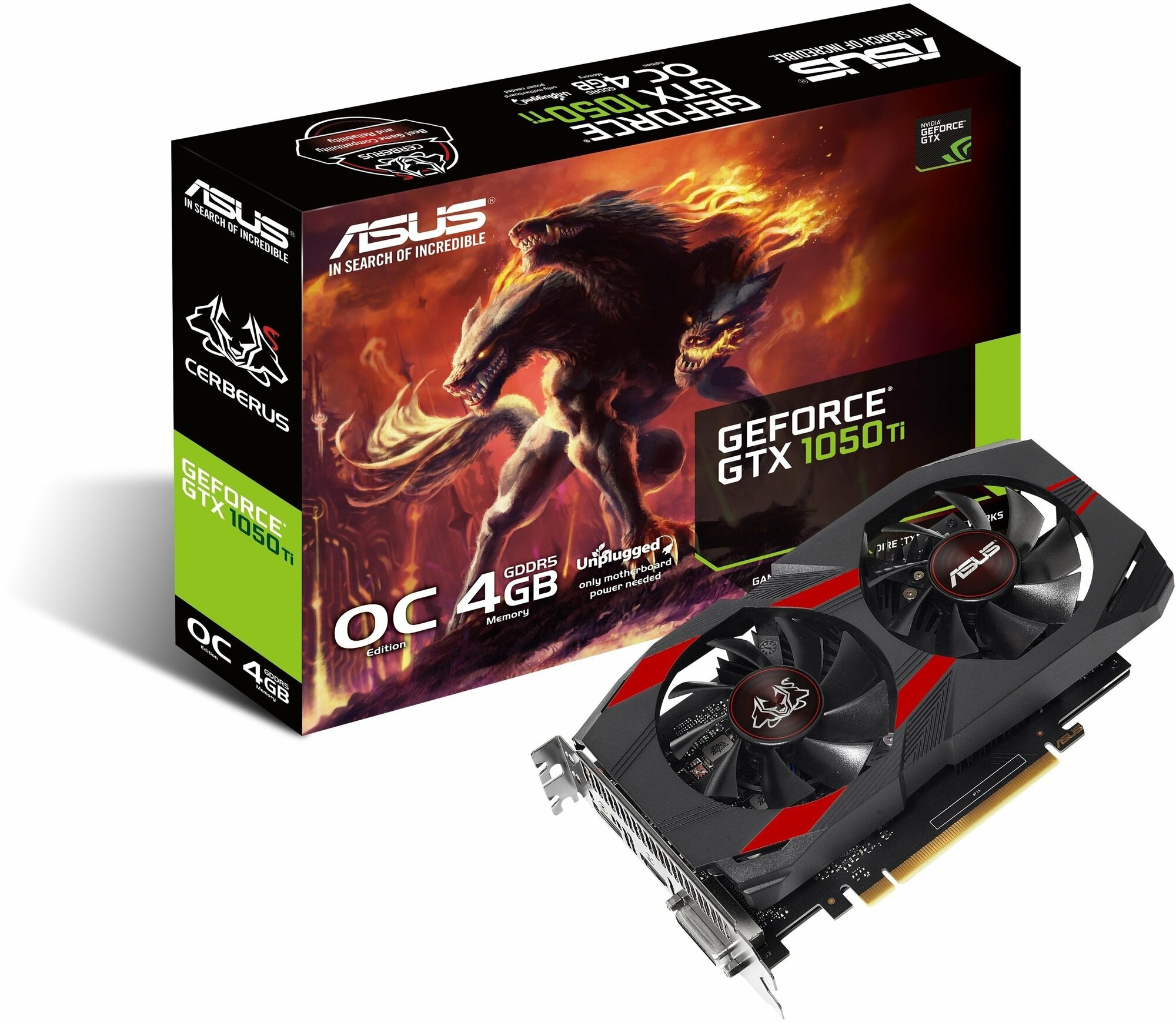 Видеокарта ASUS Cerberus GeForce GTX 1050 Ti OC 4GB (CERBERUS-GTX1050TI-O4G)