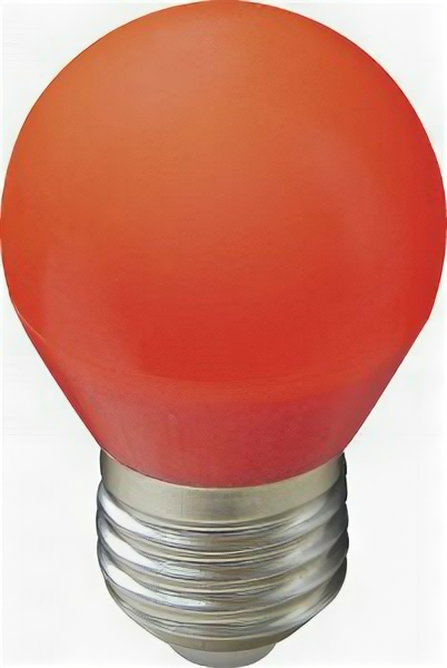 Светодиодная LED лампа Ecola globe LED color 2,0W G45 220V E27 Red шар Красный матовая колба 70x45 K7CR20ELB