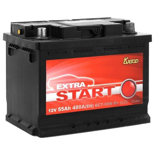 Аккумулятор EXTRA START 6СТ-55N R+ (L2), 242x175x190, обратная полярность, 55 Ач