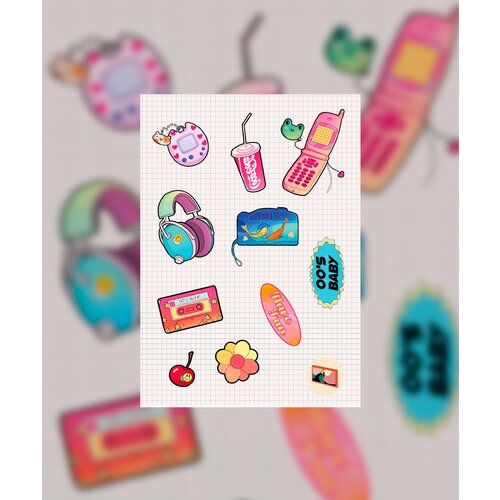 Стикерпак 00's baby / стикеры / стикеры самоклеящиеся / стикеры на телефон / подарок/ наклейки на телефон / наклейки на ноутбук