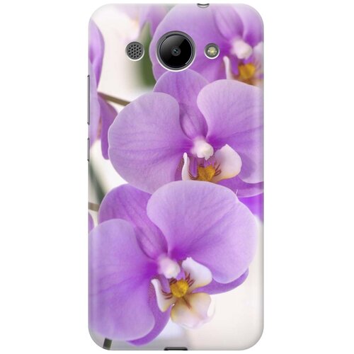 фото Cиликоновый чехол на huawei y3 2017 / хуавей у3 2017 с принтом "сиреневые орхидеи" gosso