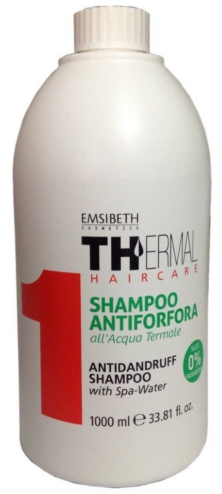 Emsibeth Cosmetics шампунь для волос Thermal Spa Anti-Dandruff с термальной водой против перхоти, 1000 мл