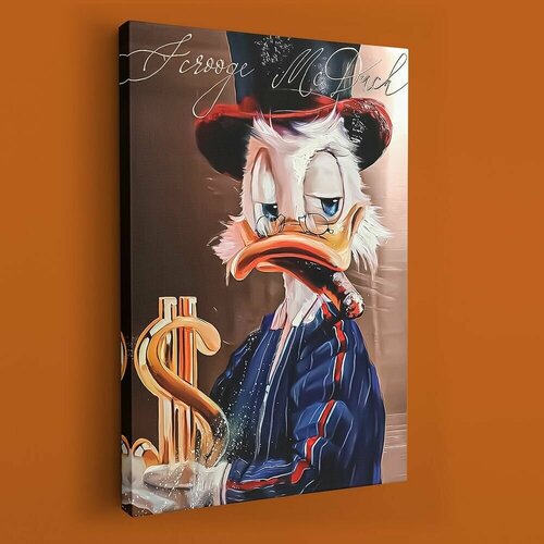 Картина на холсте для интерьера в детскую 40х60 Скрудж Макдак