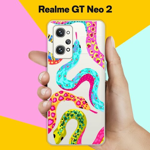 Силиконовый чехол на Realme GT Neo 2 Змеи / для Реалми ДжиТи Нео 2 силиконовый чехол на realme gt neo 2 реалми gt нео 2 волны гуашь