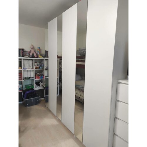 Дверь зеркальная Викедаль 25*229 совместима с шкафами шкафами Пакс ( Pax ) /Без планок/ Серый