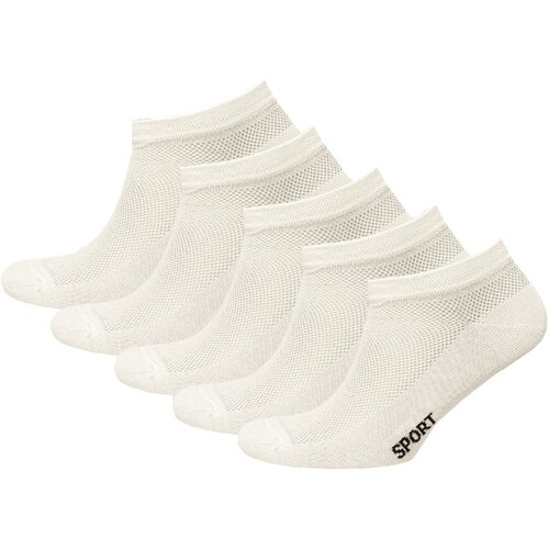 фото Мужские носки status, 5 пар, укороченные, износостойкие, усиленная пятка, размер 25, белый