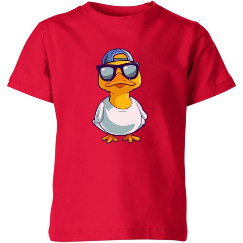 Футболка Us Basic, размер 4, красный мужская футболка крутая утка в кепке l серый меланж
