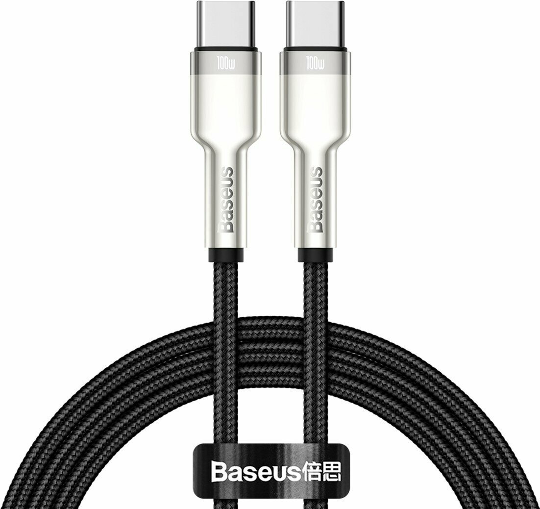 Кабель Baseus CATJK-D01 Cafule Series Metal Data Cable Type-C to Type-C 100W 2m Black
