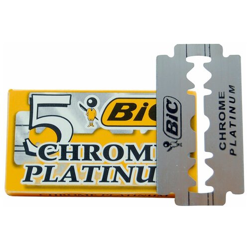 Купить Лезвия для Т-образного станка Bic Platinum Chrome, 5 шт., нержавеющая сталь/нерж. сталь