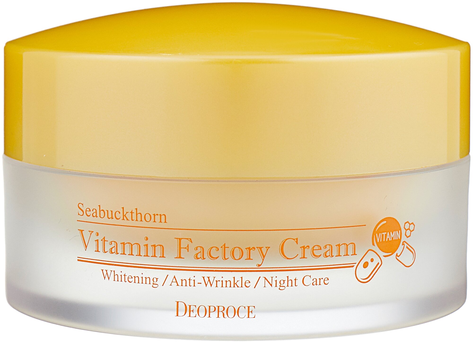 Крем ночной омолаживающий Deoproce Seabuckthorn Vitamin Factory Cream 100гр - фото №1