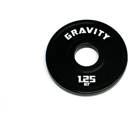 фото Каучуковый диск gravity, черный, белый лого, 1.25кг
