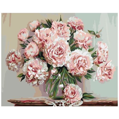 Картина по номерам Пионы в вазе, 40x50 см картина по номерам розовый букет в вазе 40x50 см