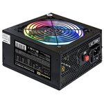 Блок питания 800W ExeGate EVO800-LT (ATX, APFC, КПД 80% (80 PLUS), 12cm RGB fan, 24pin, 2x(4+4)pin, PCI-E, 5xSATA, 3xIDE, FDD, black) - изображение