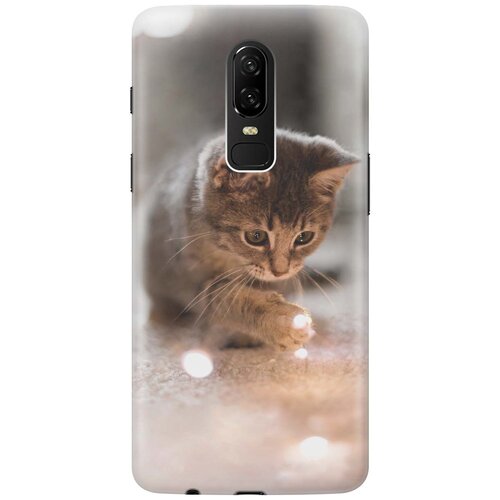 фото Cиликоновый чехол на oneplus 6 / ванплюс 6 с принтом "котенок и свет" gosso