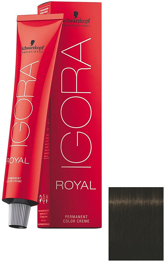 Schwarzkopf Professional Igora Royal - Шварцкопф Игора Роял Стойкая крем-краска для волос, 60 мл - Роял 4-63 Средний коричневый шоколадный матовый