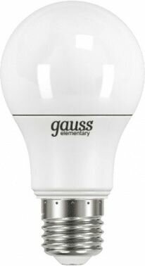 Лампа GAUSS светодиодная Elementary 7Вт цок: E27 груша 220B 4100K св. свеч. бел. ней. A60 (1шт) (23227A)