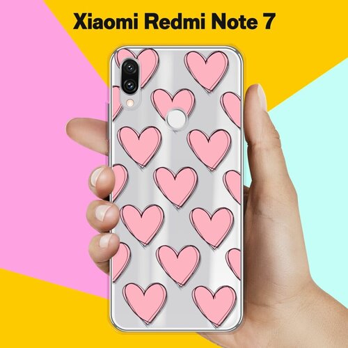 Силиконовый чехол Узор из сердец на Xiaomi Redmi Note 7 силиконовый чехол узор из сердец на xiaomi redmi note 7