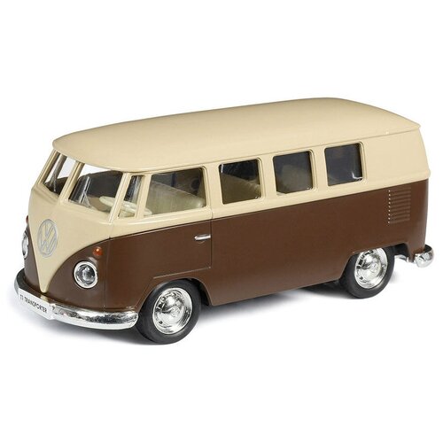 Микроавтобус RMZ City Volkswagen T1 Transporter (554025M) 1:32, 16.5 см, бежевый/коричневый микроавтобус rmz city volkswagen t1 transporter 554025m 1 32 красный синий