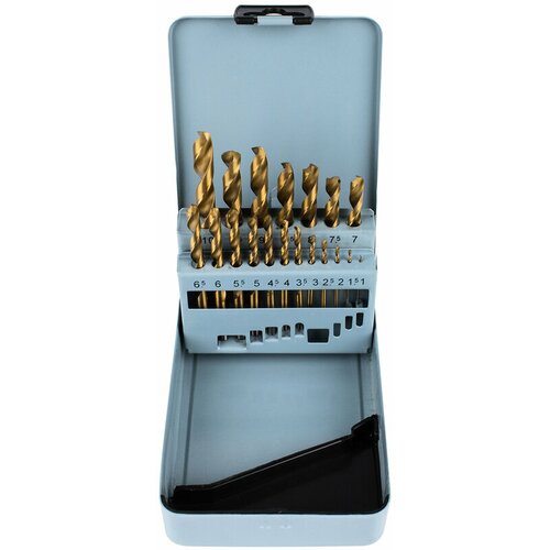 Набор сверл по металлу НС21И от 1 до 10 шаг 0,5 мм 19 шт JSD Tools 100602-НС21И