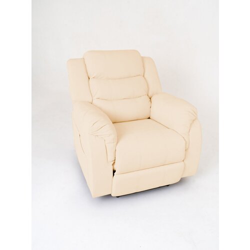 Кресло реклайнер с электроприводом, раскладывается на 180°, искусственная кожа, Бежевый