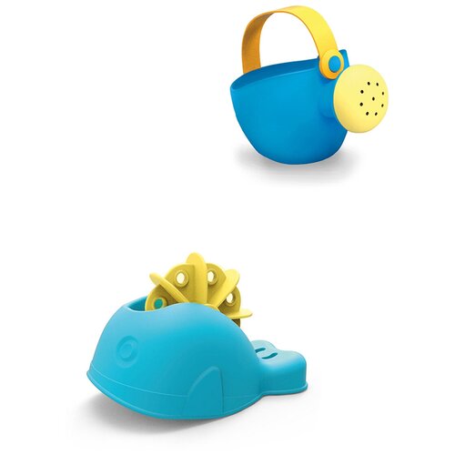 фото Набор игрушек для песочницы: мягкая лейка малая голубая + мягкий кит с вертушкой голубой биплант