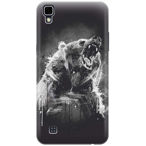 фото Cиликоновый чехол на lg x power / элджи х павер с принтом "разъяренный медведь" gosso