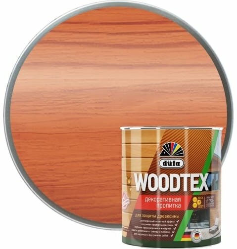 Пропитка декоративная для защиты древесины алкидная Woodtex Рябина 0.9л 426852