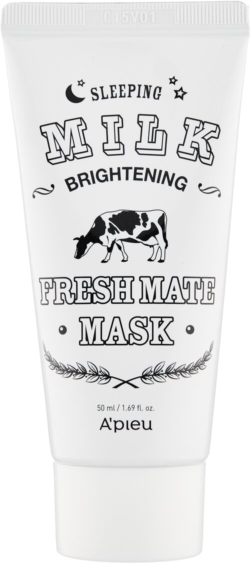 APIEU Ночная маска с молочными протеинами Fresh Mate Sleeping Milk Brightening Mask, 50 г, 50 мл