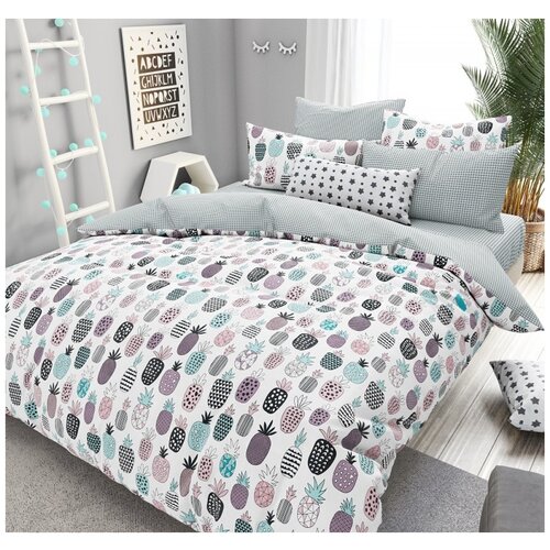 фото Постельное бельё детский поплин dl-27 &quot;ананасы&quot; серый 28313-1dl-27-282 valtery