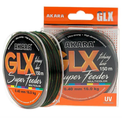 фото Леска akara glx super feeder multicolor 150м 0.35мм 13кг